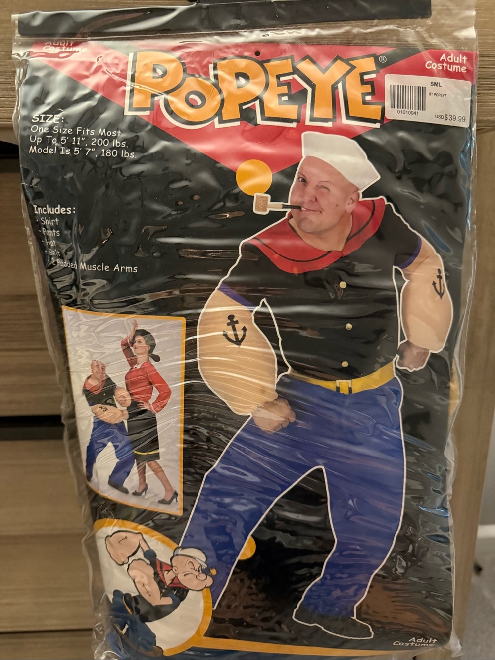 Adult Popeye The Sailor Man Costume